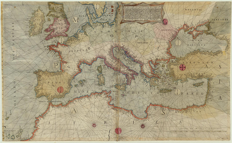 Mappa antica del Mediterraneo