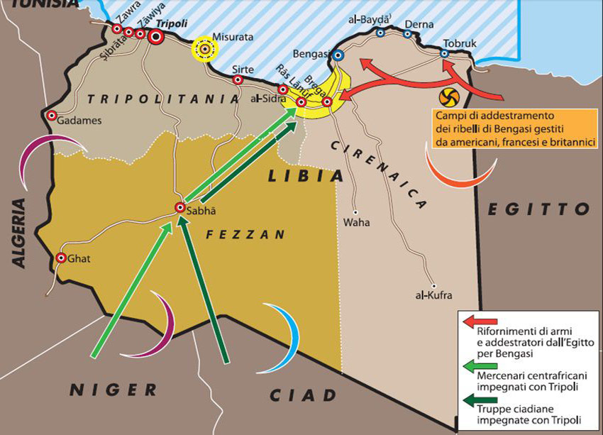 Mappa della Libia 